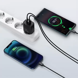 Мережевий зарядний пристрій Baseus Compact Quick Charger QC + PD Type-C + USB 20W Black - Фото 10