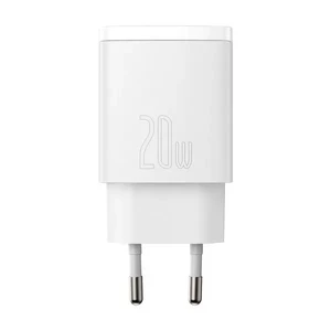 Сетевое зарядное устройство Baseus Compact Quick Charger QC + PD Type-C + USB 20W White - Фото 2