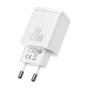 Сетевое зарядное устройство Baseus Compact Quick Charger QC + PD Type-C + USB 20W White - Фото 3