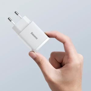 Сетевое зарядное устройство Baseus Compact Quick Charger QC + PD Type-C + USB 20W White - Фото 8