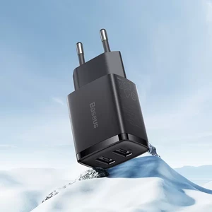 Зарядний пристрій Baseus Compact Charger 2U для iPhone/iPad, потужність 10.5W (EU) Black - Фото 4