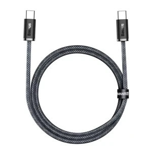 Нейлоновый кабель Type-C to Type-C для быстрой зарядки Baseus Dynamic Series 100W Slate Gray (1m) CALD000216 - Фото 1
