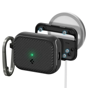 Противоударный чехол с карабином Spigen Mag Armor Case (MagFit) Matte Black для AirPods Pro 2 - Фото 3