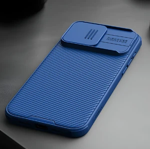 Протиуданий чохол зі шторкою для камери Nillkin CamShield Pro Blue для iPhone 15 Pro - Фото 4