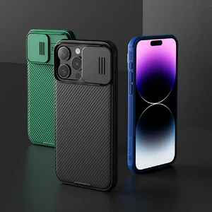 Протиуданий чохол зі шторкою для камери Nillkin CamShield Pro Blue для iPhone 15 Pro - Фото 7