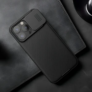 Противоударный чехол со шторкой для камеры Nillkin CamShield Pro Black для iPhone 15 Pro Max - Фото 4