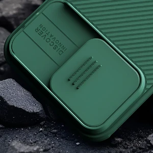 Противоударный чехол со шторкой для камеры Nillkin CamShield Pro Deep Green для iPhone 15 Pro - Фото 5