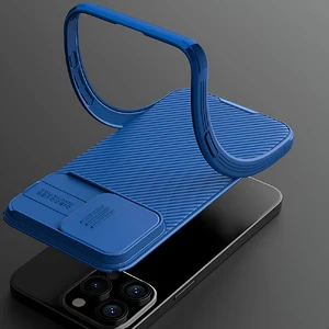 Протиуданий чохол зі шторкою для камери Nillkin CamShield Pro Blue для iPhone 15 Pro - Фото 5