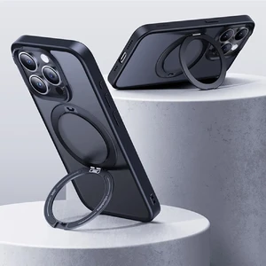 Противоударный чехол с MagSafe и подставкой Baseus CyberLoop Black 360° для iPhone 15 Pro Max - Фото 5
