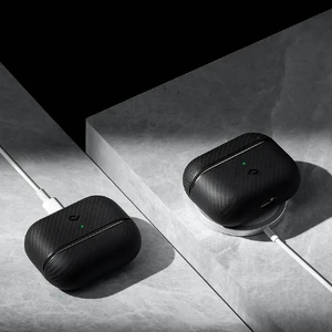 Противоударный чехол Pitaka MagEZ Twill 600D Black/Grey для AirPods Pro 2 - Фото 7
