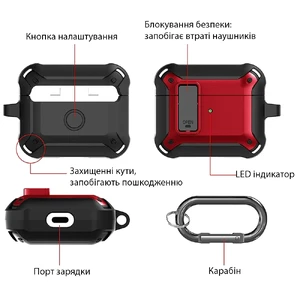 Протиударний чохол на замку для AirPods 3 з карабіном | iLoungeMax Lock Case Black - Фото 8