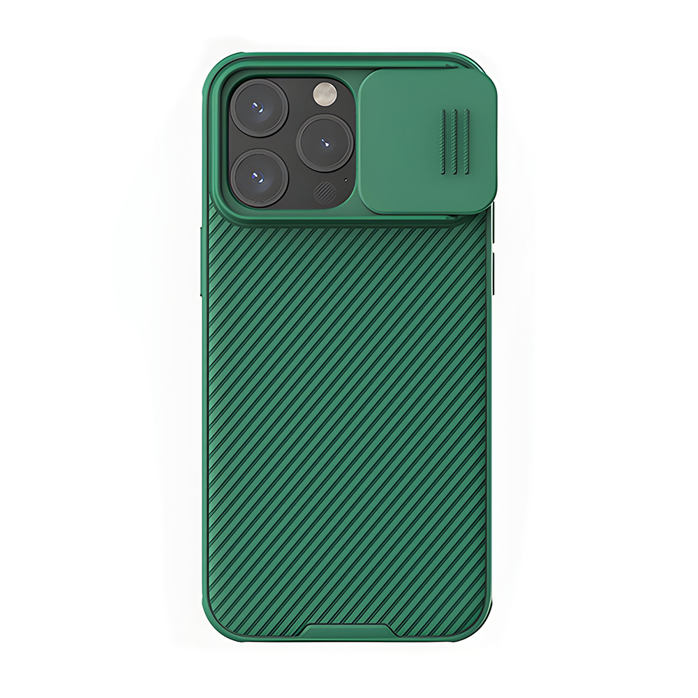 Купить Противоударный чехол со шторкой для камеры Nillkin CamShield Pro  Deep Green для iPhone 15 Pro Max по цене 499 грн в Украине: фото,  характеристики и отзывы 6902048266155