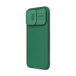 Противоударный чехол со шторкой для камеры Nillkin CamShield Pro Deep Green для iPhone 15 Pro - Фото 3