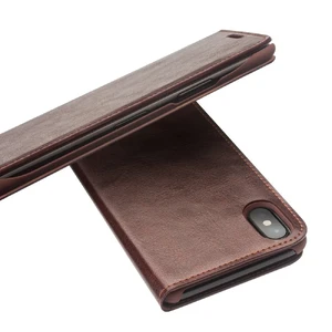 Кожаный чехол-книжка Qialino Classic Leather Wallet Case Brown для iPhone X | XS - Фото 6