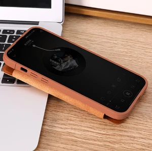 Шкіряний чохол-книжка зі шторкою для камери Nillkin Qin Pro Leather Brown для iPhone 15 Plus - Фото 10