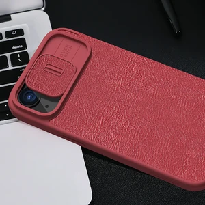 Шкіряний чохол-книжка зі шторкою для камери Nillkin Qin Pro Leather Red для iPhone 15 - Фото 7