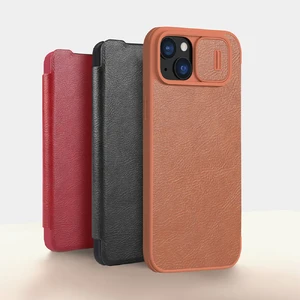 Шкіряний чохол-книжка зі шторкою для камери Nillkin Qin Pro Leather Black для iPhone 15 - Фото 8