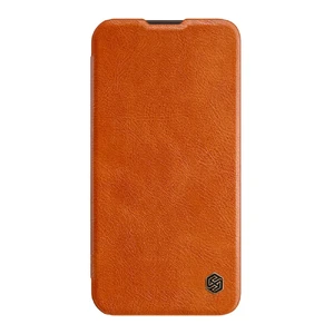 Шкіряний чохол-книжка зі шторкою для камери Nillkin Qin Pro Leather Brown для iPhone 15 Plus - Фото 2