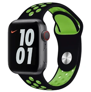 Ремешок iLoungeMax Nike Sport Band Black | Green для Apple Watch 41mm | 40mm | 38mm  OEM  - Фото 1