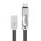 Кабель ROCK 3 in 1 Lightning + Micro USB + USB Type C to USB Black  - Фото 1