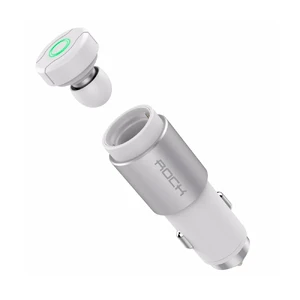 Автозарядка ROCK Hammer White со встроенной Bluetooth-гарнитурой - Фото 3