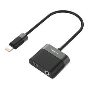 Перехідник ROCK RAU0568 Lightning to Lightning | 3.5mm Black