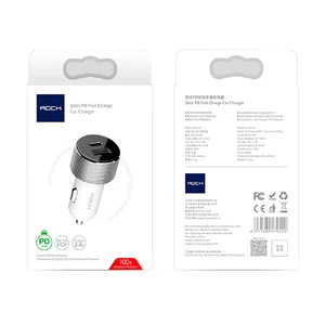 Быстрая автозарядка ROCK Sitor PD Fast Charge USB Type-C USB 3.0 Black - Фото 2