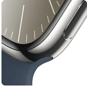 Смарт-годинник Apple Watch Series 9 GPS + Cellular 41mm Silver Stainless Steel Case з Storm Blue Sport Band (MRJ23) - Фото 4
