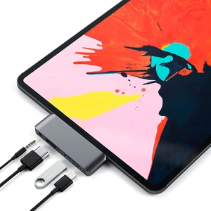 Хаб Satechi Aluminum Type-C Mobile Pro Hub Space Gray для iPad Pro 11" | 12.9" | Air 4 - Фото 4