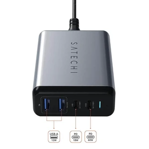 Швидке зарядний пристрій (мережевий адаптер) Satechi Dual Type-C PD Travel Charger 75W (EU) - Фото 2