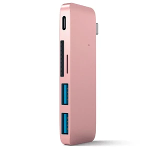 Алюминиевый USB-хаб Satechi Type-C Pass Through Rose Gold ST-TCUPR - Фото 1