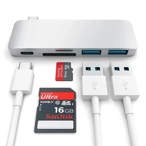 Алюмінієвий USB-хаб Satechi Type-C Pass Through Silver - Фото 4