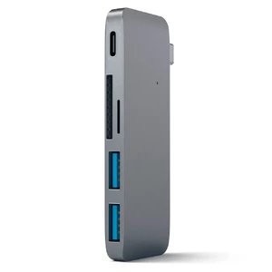 Алюминиевый USB-хаб Satechi Type-C Pass Through Space Gray ST-TCUPM - Фото 1