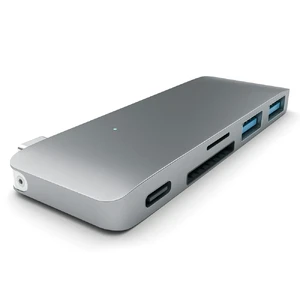 Алюминиевый USB-хаб Satechi Type-C Pass Through Space Gray - Фото 2