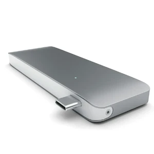 Алюминиевый USB-хаб Satechi Type-C Pass Through Space Gray - Фото 3
