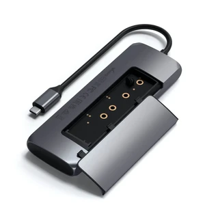 Хаб (адаптер) USB-C Satechi Hybrid Multiport с карманом для SSD Space Gray для MacBook | iPad - Фото 3