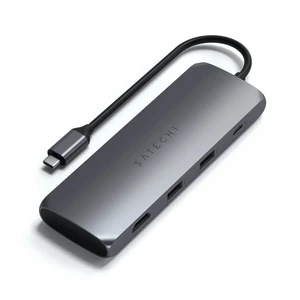 Хаб (адаптер) USB-C Satechi Hybrid Multiport с карманом для SSD Space Gray для MacBook | iPad ST-UCHSEM - Фото 1