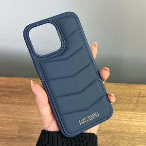 Дутый кожаный чехол Santa Barbara Polo & Racquet Club с подставкой и разъемом для карты CLYDE Blue для iPhone 15 Pro - Фото 5