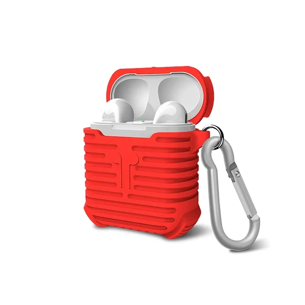 Червоний силіконовий чохол з карабіном iLoungeMax для Apple AirPods у Рівному