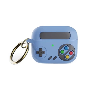 Силиконовый чехол для AirPods Pro 2 | Pro с кольцом | iLoungeMax 3D Game Console Sky Blue  - Фото 1