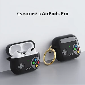 Силиконовый чехол для AirPods Pro 2 | Pro с кольцом | iLoungeMax 3D Game Console Sky Blue - Фото 6