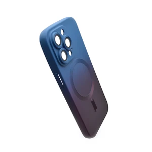 Силіконовий чохол з MagSafe для iPhone 14 Pro Max, з градієнтом і захистом камери | iLoungeMax Gradient Case Plum-Blue - Фото 3