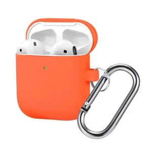Силиконовый чехол с карабином iLoungeMax TPU Case Papaya для AirPods 2 | 1  - Фото 1
