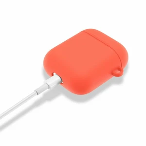 Силиконовый чехол с карабином iLoungeMax TPU Case Papaya для AirPods 2 | 1 - Фото 3