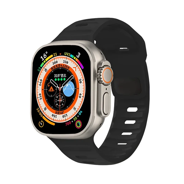 Силіконовий ремінець Apple Watch Ultra 49mm | 45mm | 44mm | 42mm | iLoungeMax Nomad Sport Band Black у Рівному
