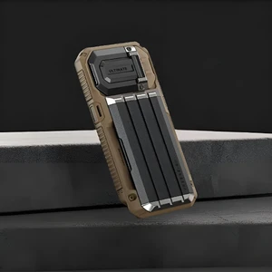 Протиударний чохол-гаманець VRS Design Case Damda Glide Ultimate Khaki для iPhone 15 Plus - Фото 3
