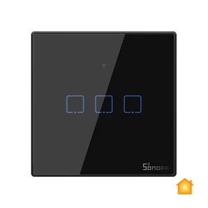 Черный умный выключатель HomeKit Sonoff TX T3EU3C (3 канала)  - Фото 1