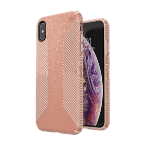 Противоударный чехол Speck Presidio Grip + Glitter Bella Pink With Gold Glitter | Dahlia Peach для iPhone XS Max - Фото 2