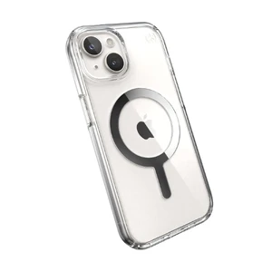 Прозрачный чехол с MagSafe Speck Presidio Perfect-Clear Clear/Chrome для iPhone 15 - Фото 2