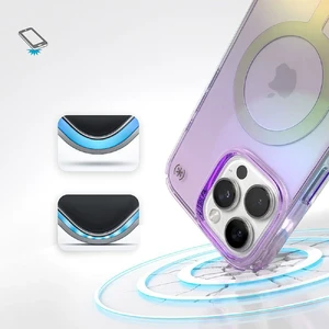 Прозрачный фиолетовый чехол Speck Presidio Lux MagSafe для iPhone 16 Pro Max - Фото 2
